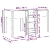 Stapelbed voor Kinderen Grijs Sonoma 90 x 200 cm Bewerkt hout 10