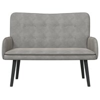 Twee Persoons Sofa Lichtgrijs 115 x 61 x 87 cm Fluweel 4