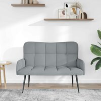 Twee Persoons Sofa Lichtgrijs 115 x 61 x 87 cm Stof 3