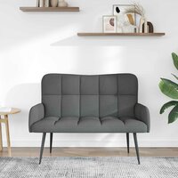 Twee Persoons Sofa Donkergrijs 115 x 61 x 87 cm Stof 3