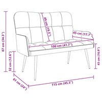 Twee Persoons Sofa Wit 115 x 61 x 87 cm Stof 9