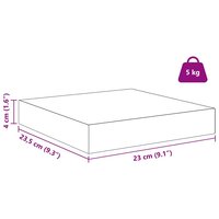 Wandplank Wandgemonteerd Bruin 23 x 23,5 x 4 cm Bewerkt hout 12
