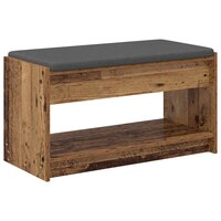 Halbank Oudhout 83 x 38 x 45 cm Ge&iuml;ndustrialiseerd hout en stof 2