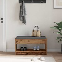 Halbank Oudhout 83 x 38 x 45 cm Ge&iuml;ndustrialiseerd hout en stof 4