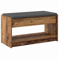 Halbank Oudhout 83 x 38 x 45 cm Ge&iuml;ndustrialiseerd hout en stof 7
