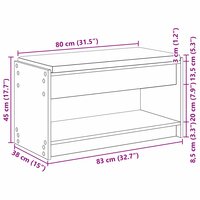 Halbank met kussen met plank Artisan Eik 83 x 38 x 45 cm 11