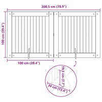 Hondenhekje met standaards 2 pcs Oud hout 100 x 100 cm 10