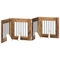 Hondenhekje met standaards 4 pcs Oud hout 60 x 60 cm 4