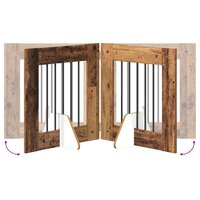 Hondenhekje met standaards 4 pcs Oud hout 60 x 60 cm 8