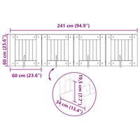 Hondenhekje met standaards 4 pcs Oud hout 60 x 60 cm 10