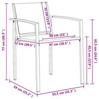 Tuinstoelen 2 pcs Zwart en Anthraciet 53,5 x 59 x 77 cm 6