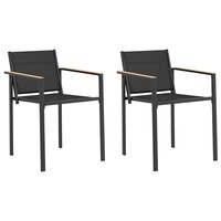 Tuinstoelen 2 pcs Zwart en Anthraciet 53,5 x 59 x 77 cm 2