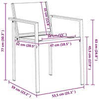 Tuinstoelen 2 pcs Zwart en Anthraciet 53,5 x 59 x 77 cm 6