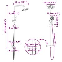Thermostatisch Douchesysteem Set Messing en Roestvrij staal 12