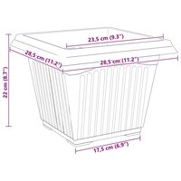 Plantenpotten 6 pcs Baksteenrood 28,5 x 28,5 x 22 cm Kunststof 11
