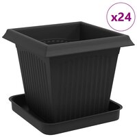 Plantenpotten 24 pcs Zwart 16 x 16 x 14 cm Kunststof 2