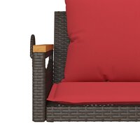 Schommelbank met kussens 109x62x40 cm poly rattan bruin 8