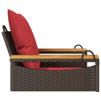 Schommelbank met kussens 63x62x40 cm poly rattan bruin 5