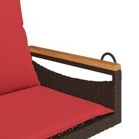 Schommelbank met kussens 63x62x40 cm poly rattan bruin 7