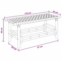 Tuinbank Naturel 110 x 38 x 40 cm Bamboe 6