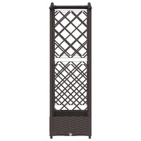 Verhoogde tuinbak met Trellis en Dak Bruin 124 x 40 x 126 cm PP 4