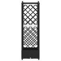 Verhoogde tuinbak met Trellis en Dak Zwart 124 x 40 x 126 cm PP 4