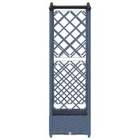 Verhoogde tuinbak met Trellis en Dak Grijs 124 x 40 x 126 cm PP 4
