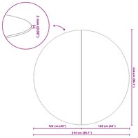 Zwembad Grondzeil Zwart &Oslash; 244 cm Niet-geweven Stof 10