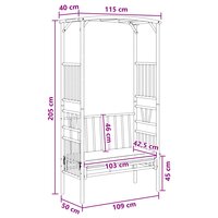 Tuinboog met Bank Naturel 115 x 50 x 205 cm Bamboe 8
