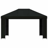Prieel 4 &times; 3 m Zwart Polyester en staal 190 3