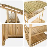 Buiten Bartafel met opslag Naturel 110 x 50 x 210 cm Bamboe 6