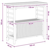Buiten Bartafel met opslag Naturel 110 x 50 x 105 cm Bamboe 7