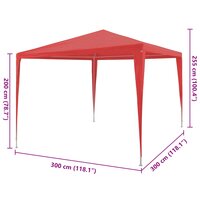 Partytent Rood 300 x 300 x 255 cm PE en staal 7