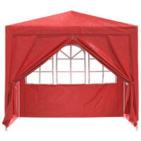 Partytent Rood 250 x 250 x 240 cm PE en staal 4