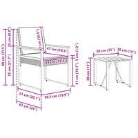 Buitenmeubelset 3 pcs Grijs en Donkergrijs poly rattan 11