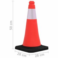 Verkeerskegels met zware basis 10 st reflecterend 50 cm 6