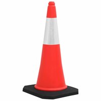 Verkeerskegels met zware basis 4 st reflecterend 75 cm 2