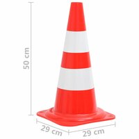 Verkeerskegel 20 st reflecterend 50 cm rood en wit 6