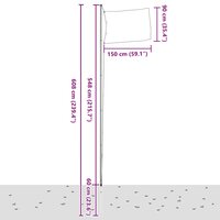 Vlaggenmast deelbaar 6,08 m aluminium zilverkleurig 5