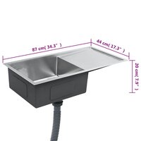 Spoelbak handgemaakt roestvrij staal 9