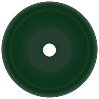 Wastafel rond 40x15 cm keramiek mat donkergroen 4