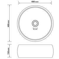 Wastafel rond 40x15 cm keramiek matzwart 6