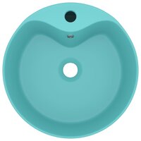 Wastafel met overloop 36x13 cm keramiek mat lichtgroen 3