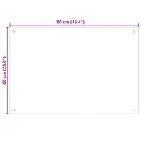 Spatscherm keuken 90x60 cm gehard glas melkwit 10