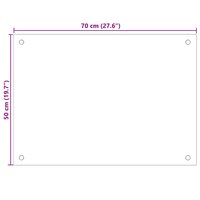Spatscherm keuken 70x50 cm gehard glas zwart 10