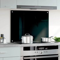 Spatscherm keuken 80x60 cm gehard glas zwart 3