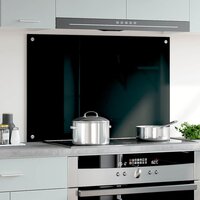 Spatscherm keuken 90x60 cm gehard glas zwart 3