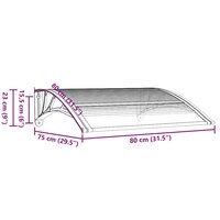 Deurluifel 80x75 cm polycarbonaat zwart en transparant 7