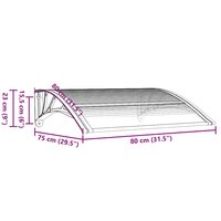 Deurluifel Grijs en Transparant 80x75 cm Polycarbonaat 7