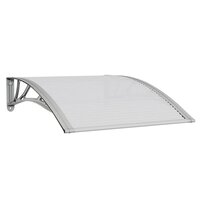 Deurluifel Grijs en Transparant 100x75 cm Polycarbonaat 2